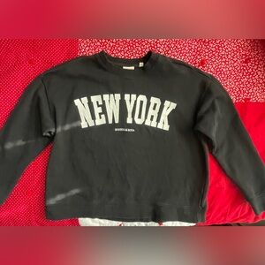 Scotch & Soda Black Crew Sweater - New York Graphic - Ladies Large